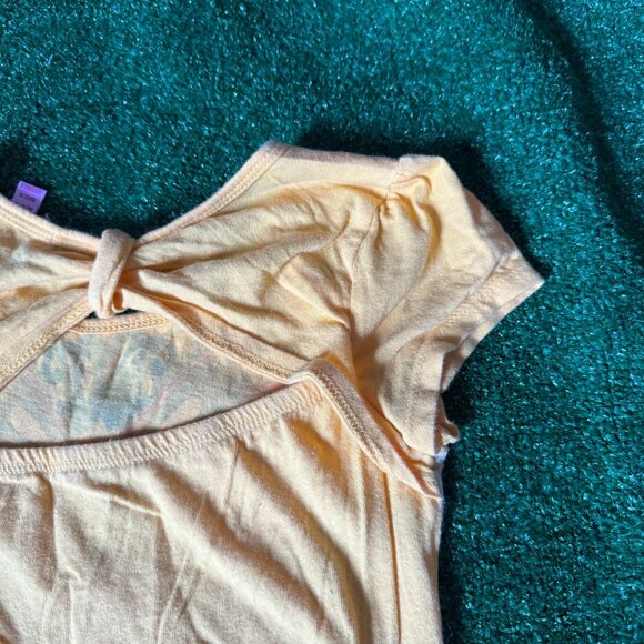 Sugar Tart Short Sleeve Mustard Multicolor Butterfly Cute Top Shirt Size M 10-12 - Picture 14 of 14